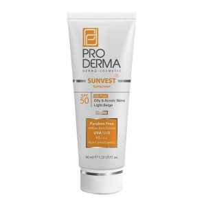 ضد آفتاب فاقد چربی SPF50 بژ روشن پرودرما