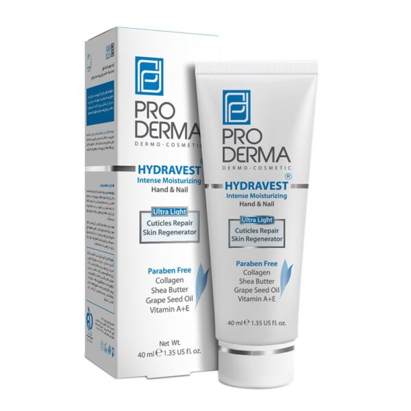 کرم مرطوب کننده دست و ناخن پرودرما (Proderma) مدل Hydravest حجم 40 میلی‌لیتر - Image 2