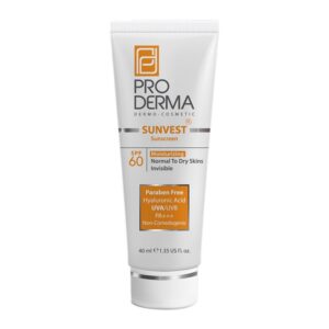 ضد آفتاب بی رنگ Proderma پرودرما مدل SPF60 پوست خشک و نرمال