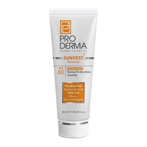 ضد آفتاب بی رنگ Proderma پرودرما مدل SPF60 پوست خشک و نرمال