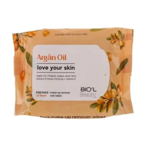دستمال مرطوب Biol بیول مدل روغن آرگان پوست خشک وحساس 20 عددی
