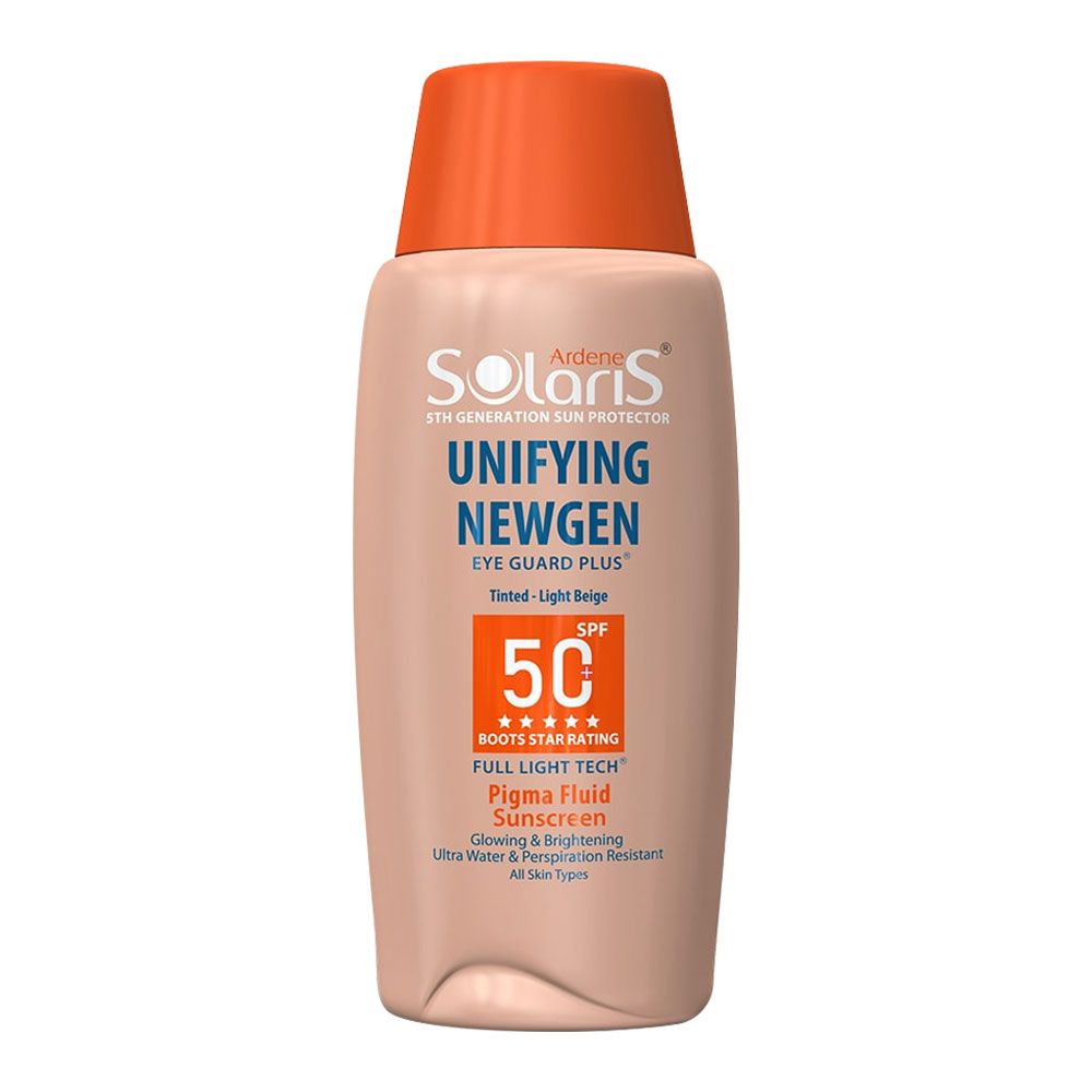 1697347934_yqU9Xo ضدآفتاب فلوئید روشن کننده بژ روشن سولاریس Solaris مدل یونیفینگ ژن SPF50 میل 75 - Image 1