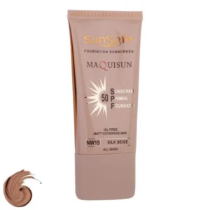 ضدآفتاب بژ ابریشمی SunSafe سان سیف مدل SPF50-NW15