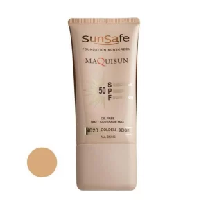 ضدآفتاب بژ طلایی SunSafe سان سیف مدل SPF50-NC20
