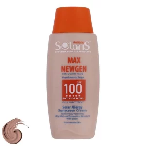 کرم ضد آفتاب آردن spf50 مناسب پوستهای حساس رنگی بژ طبیعی
