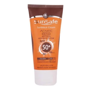ضد آفتاب Sunsafe فاقد چربی بدون رنگ spf 50 پوست چرب و آکنه دار
