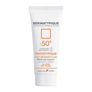 فلوئید ضد آفتاب ضد قرمزی درماتیپیک مدل Anti Redness SPF50 بی‌رنگ حجم ۴۰ میلی‌لیتر
