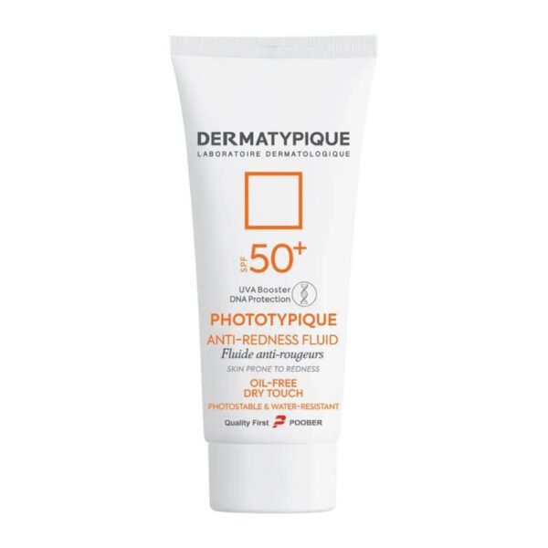 فلوئید ضدآفتاب بی رنگ درماتیپیک SPF 50 مدل ضد قرمزی فلوئید ضد آفتاب ضد قرمزی درماتیپیک مدل Anti Redness SPF50 بیرنگ حجم ۴۰ میلیلیتر